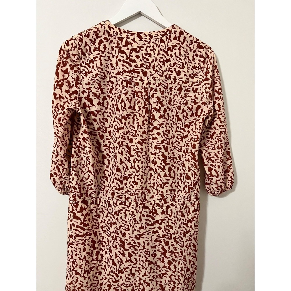 Cabi Sienna Dress Women XS Red Leopard Print Drawstring Waist Ruffle Hem 5406 - Picture 11 of 11